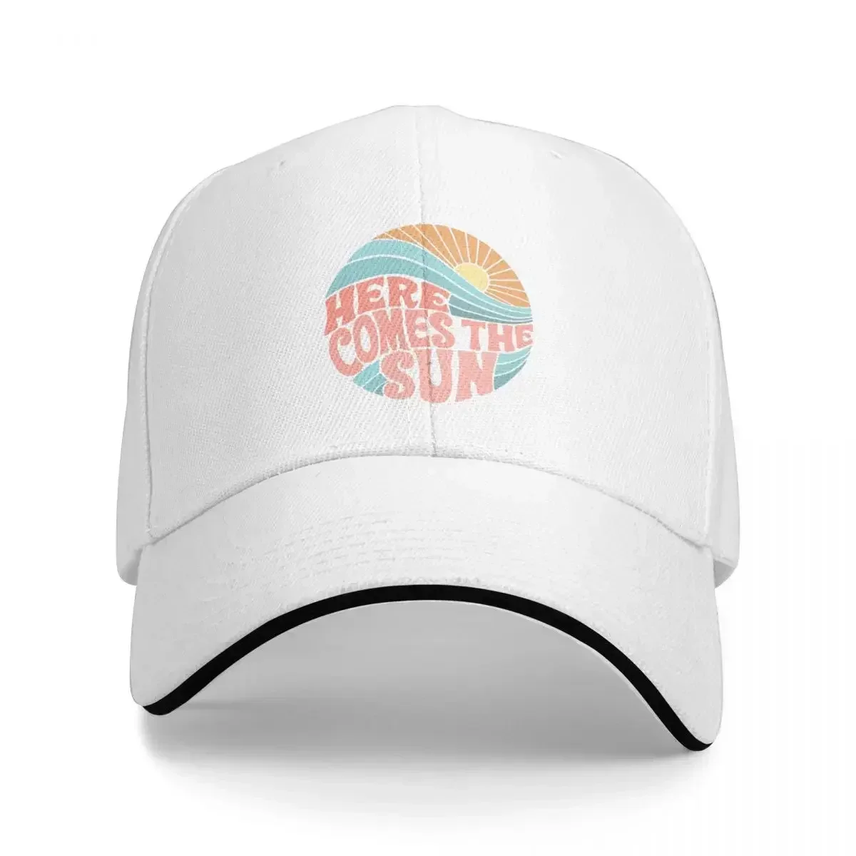 2026 Pink Groovy Here Comes The Sun Cap Fashion Casual Baseball Caps Adjustable Hat Hip Hop Summer Unisex Baseball Hats