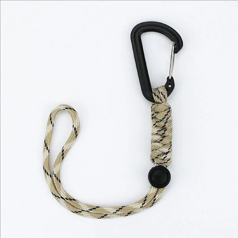حبل معصم قابل للسحب على شكل حرف D للكاميرا والهاتف المحمول وقضيب الصيد وحزام EDC المحمول المضاد للضياع