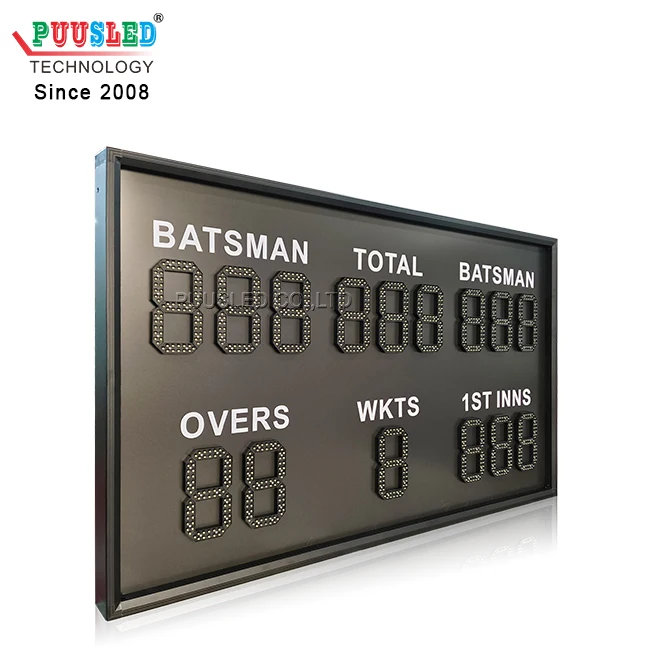 Waterproof Outdoor Scoreboard Yellow LED Digital Cricket Scoreboard for Cricket Game