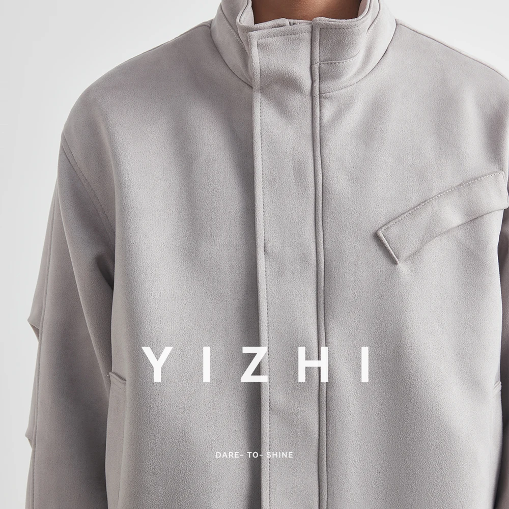 2025 Spring Autumn Men's Ort Wide Baseball Sle Woolen Jaet Trendy Korean Version Youth Casual Faion Windproof Coat Men Clothing