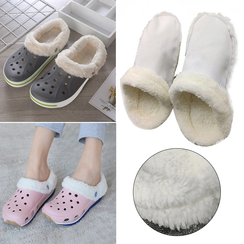 1 Pair Inserts Replacement Fur Insoles Shoes Clogs Soft Thickened Shoes Liners Plush Cover Winter Warm Shoe Cover For Hole Shoes