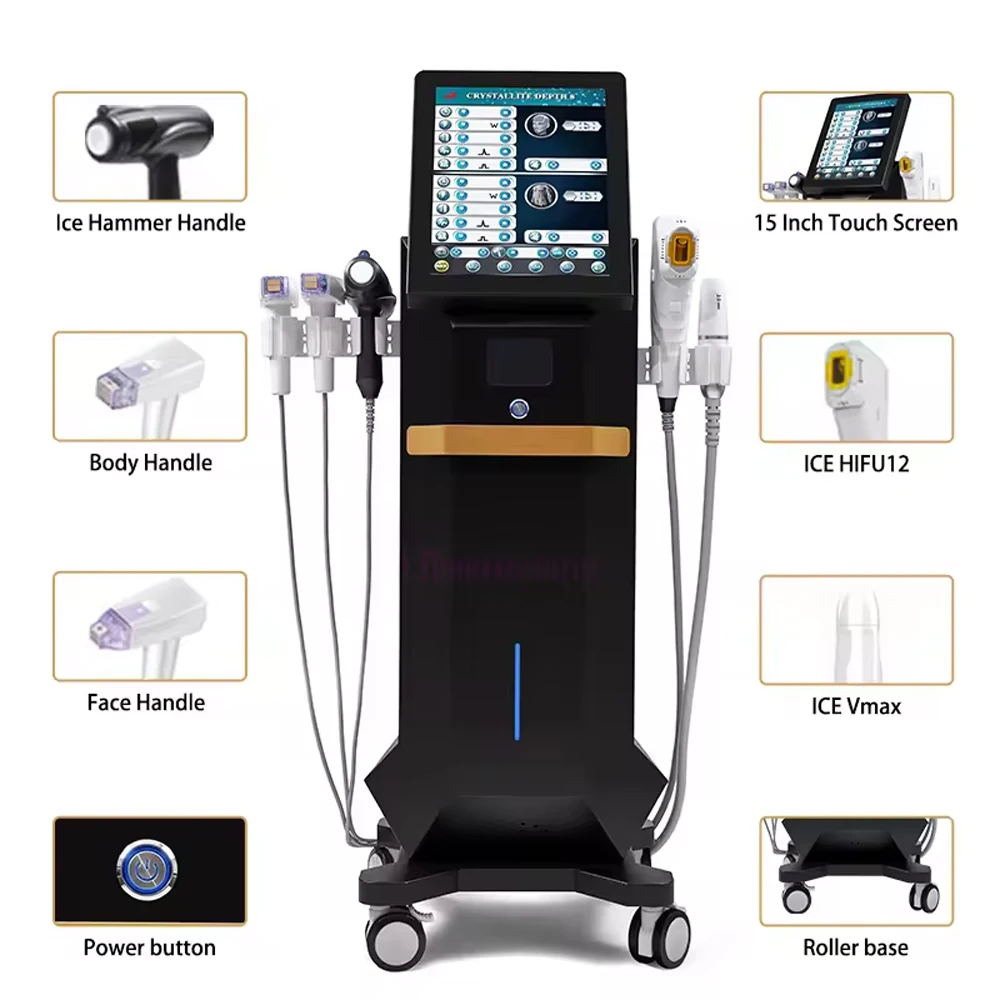 12D RF ultrasonografia Micro Crystallite 8 Anti-Aging urządzenie kosmetyczne niechirurgiczne usuwanie zmarszczek napinanie skóry urządzenie do