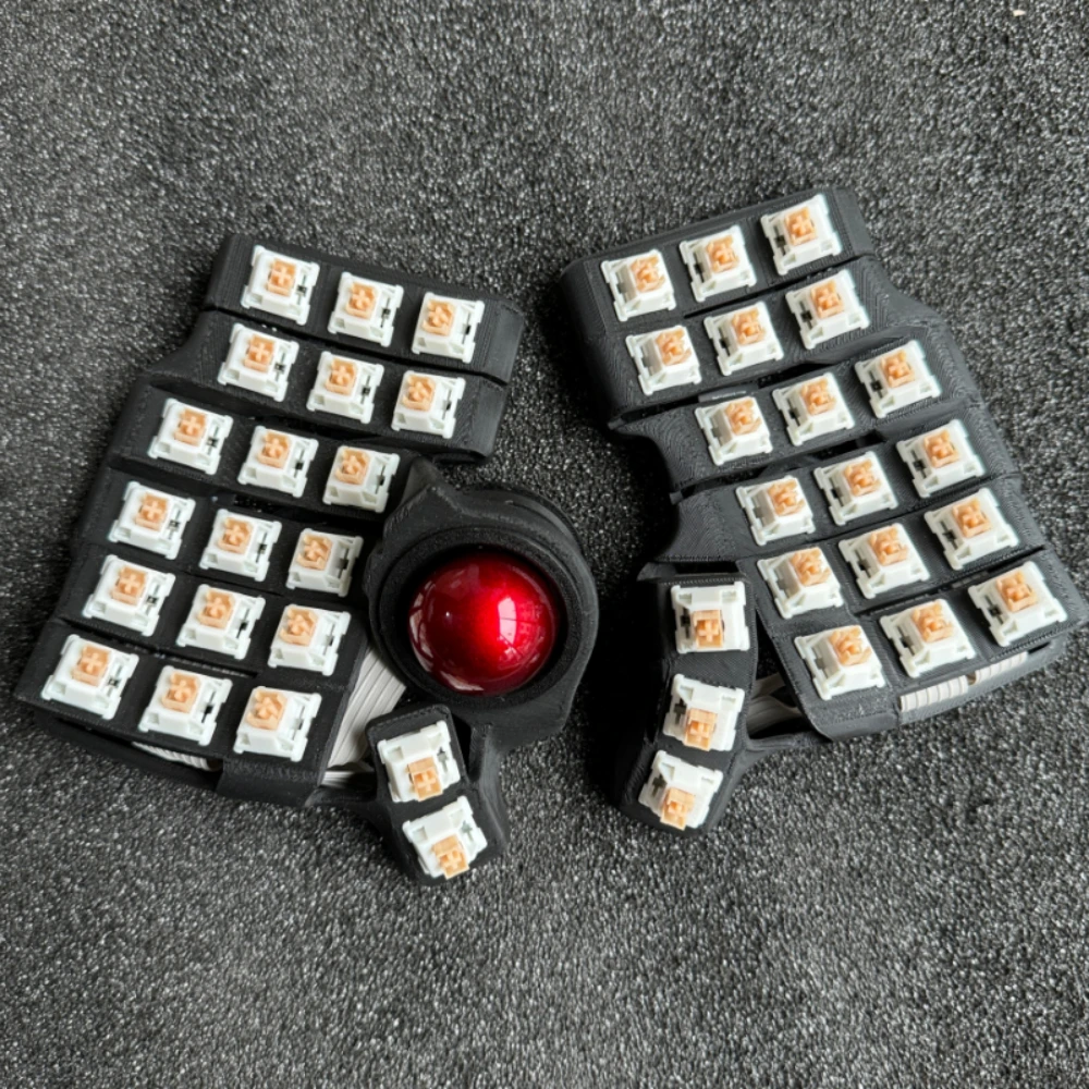 Charybdis Mini Curved Split Keyboard Kit 3x6 with Trackball Custom Wired Single-mode Three-D TBK Mini Split Mechanical Keyboard