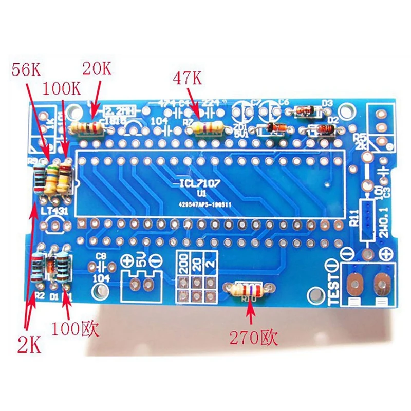 4X Voltmeter DIY Kit Parts ICL7107 Meter Head Digital Voltmeter