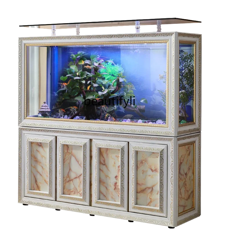 

V Large Living Room Floor Change Water Square Fish Tank Household Bottom Filter Dragon Fish Tank Aquarium