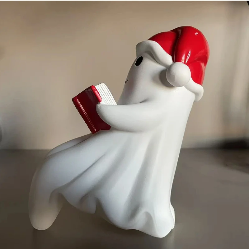 لطيف أشباح عيد الميلاد قراءة كتاب أضواء زينة عيد الميلاد عيد الميلاد الراتنج هالوين الحلي هدايا عيد الميلاد