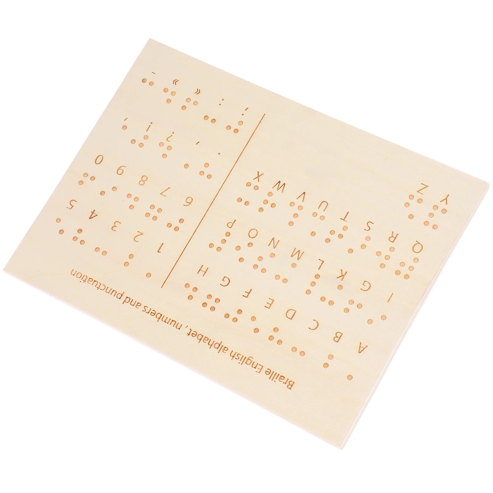 Braille Educatieve uitrusting Blinde mensen Letterborden Nummerbenodigdheden Hulp leren Essentieel hout