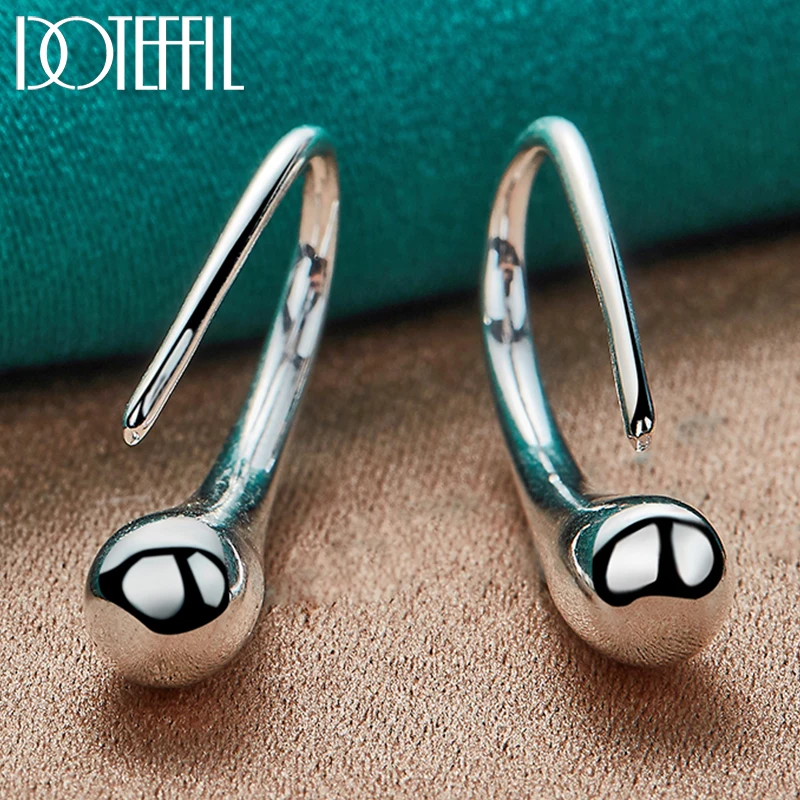 DOTEFFIL 925 Sterling Silver Teardrop/Water drop/Raindrop Stud Earrings For Woman Wedding Engagement Fashion Party Charm Jewelry