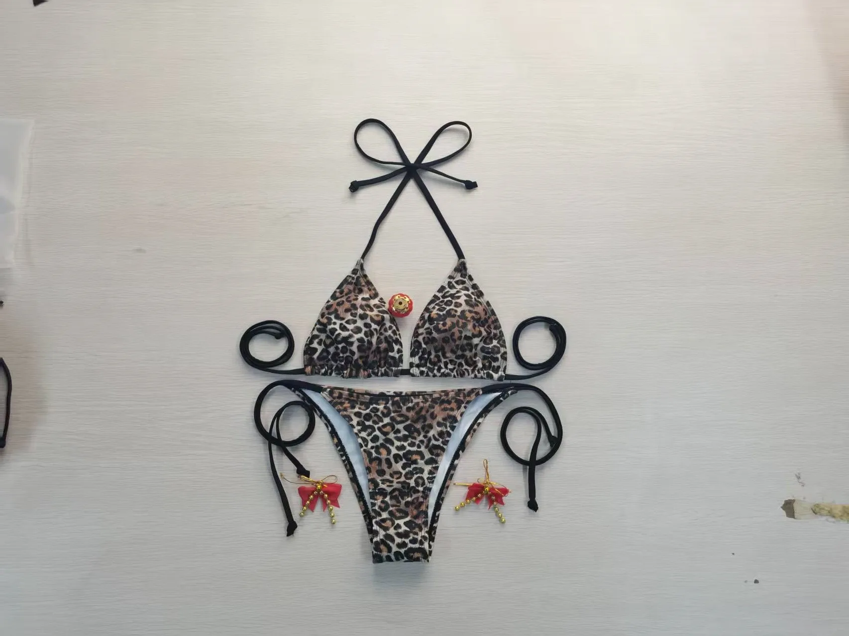 

Stylish Leopard Print Backless Separated Bikini Women's European And American Swimsuit Sexy Design Summer Beachwear