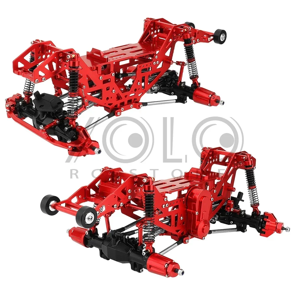 1:18 Metal Upgrade Chassis Frame with Axles Gearbox For RC 1/18 LOSI Mini LMT 1/18 Brushed Monster Truck Aluminum Alloy Part