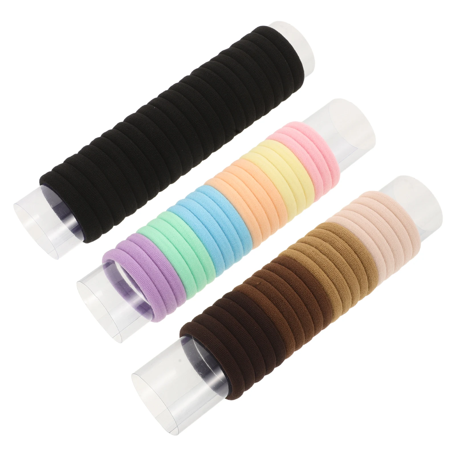 

60 Pcs Mixed Thick Tie Colors Cotton Soft Seamless Extra Large Ties Cotton Ties Female Hair Rope Thick Hair