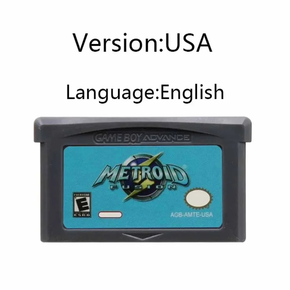 Brand New 32-bit Video Game Cartridge Console Card  Metroid Series GBA Game Fusion Zero Mission for GBA/NDS/USA/EUR Version