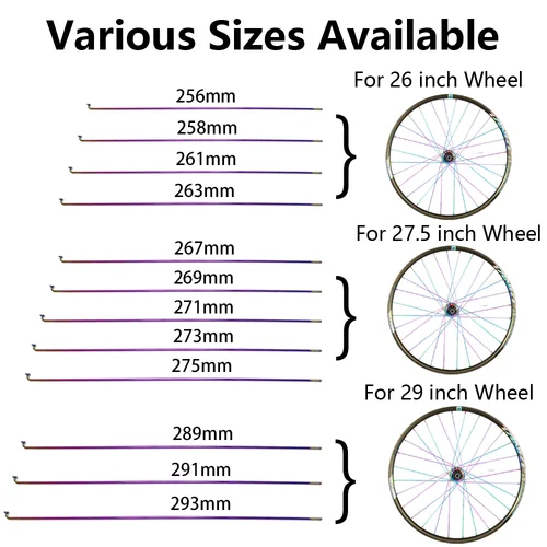 Imagen 2 del producto TANKE 36 Uds radios de bicicleta de alambre con pezones 304 radios de bicicleta de alta resistencia de acero inoxidable para rueda de 26/27,5/29 pulgadas MTB bicicleta de carretera
