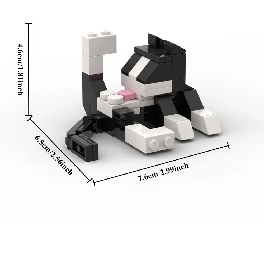 Tier-Serie 62-teilige Katzenfiguren MOC-Bausteine DIY Montage-Bausteine Kreatives Dekor Geschenk – Detail 1