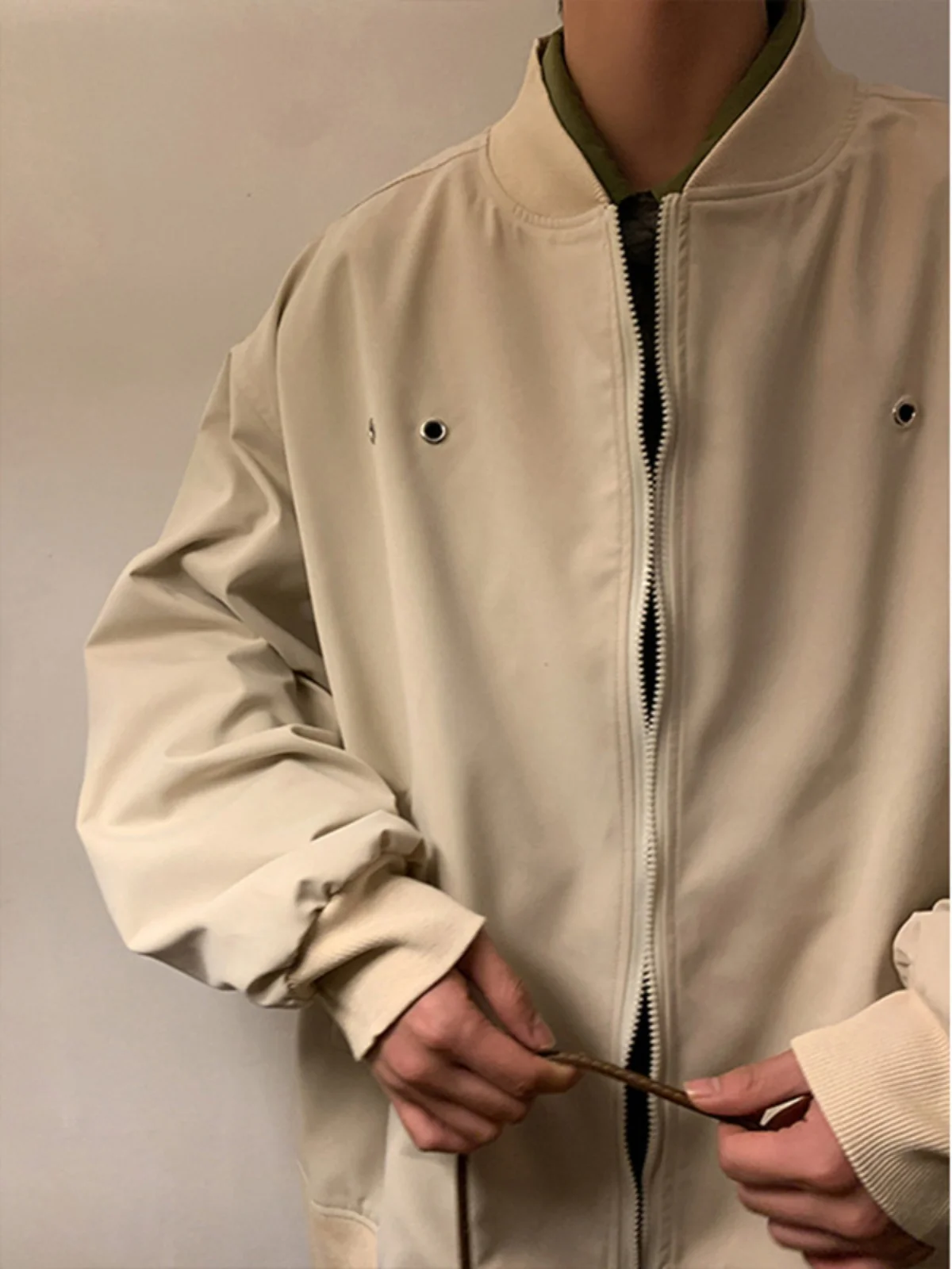 

American Retro Workwear Jaet Men's Spring Autumn Cleanfit ort Stand Collar Outerwear High-End Feeling Cool Baseball orm