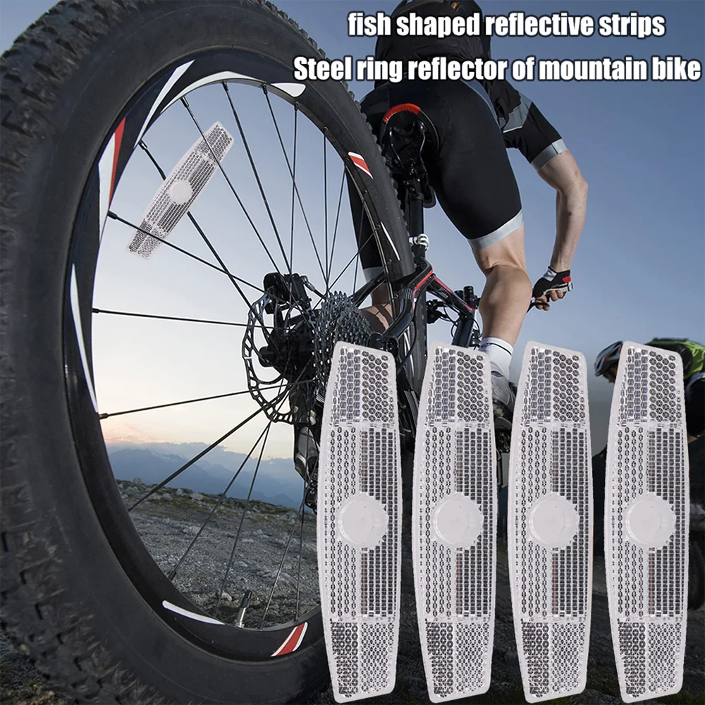 2/4 Pcs Bike Spoke Reflector Bicycle Wheel Reflective Strips Clip Safety Warning MTB Bicycle Wheel Rim Reflective Mount Clips image 3