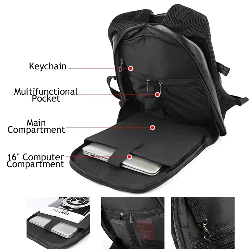 Mochila de viagem antirroubo mochila de couro para homens 15.6 Polegada com carregamento usb mochila para laptop à prova d'água mochila de negócios