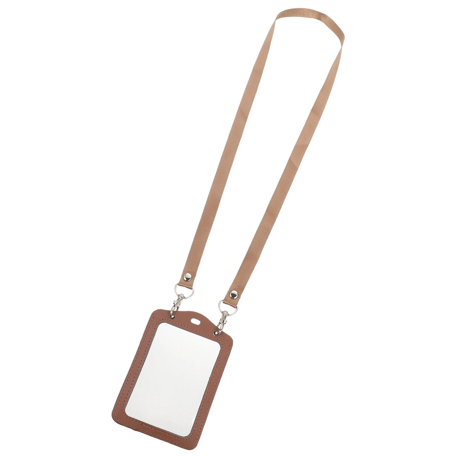 

Waterproof Name Id Work Cover Lanyard Double-Sided Credit Holder Pu Material Lightweight Cards Protective Cover Employee