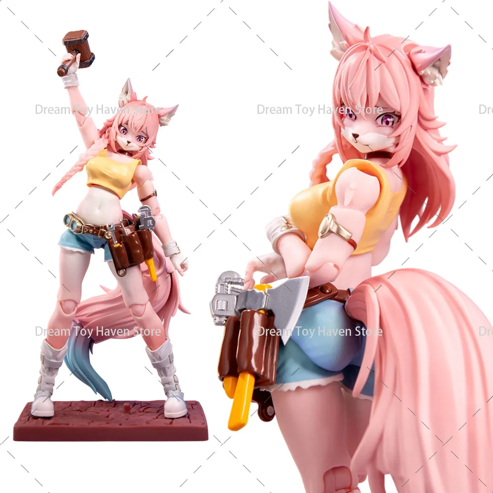 

LADoTOYS ERA-001CL 1/12 Scale Female Soldier Liya Alopex Cute Pink Fox Girl 6Inch Action Figure Model Toys Collection
