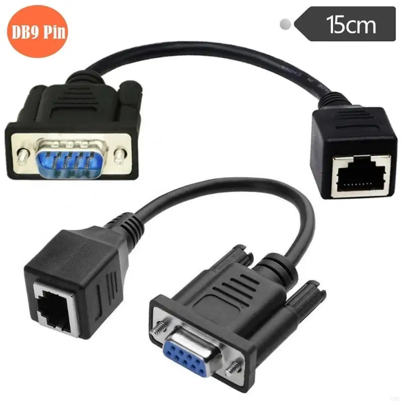 N7MC Easy to Use DB9 Female/Male to RJ45 Adapter Cable Achieve Seamless Device Connectivities Cat5/6 Ethernets LAN Console