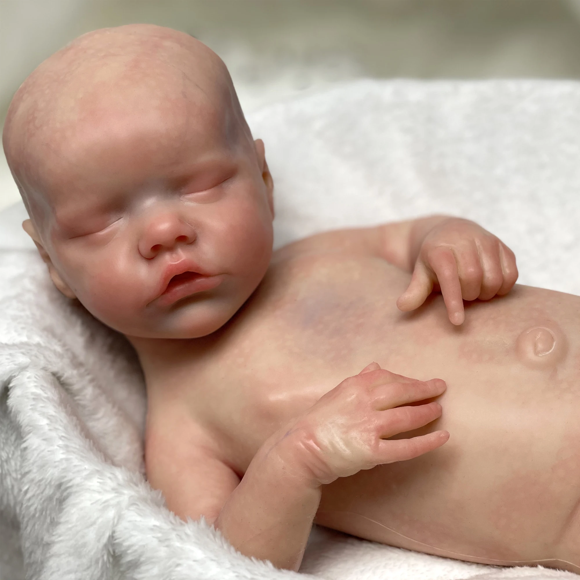 18 Inch Painted Twins B Sister Bebe Reborn Silicone Doll Handmade Lifelike Painted Bebe Reborn Doll