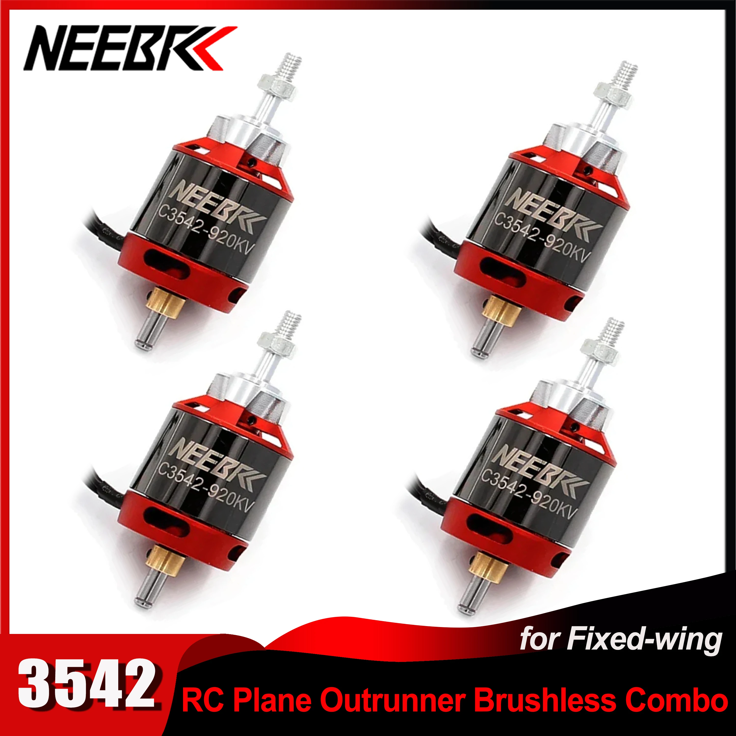 NEEBRC 3542 920KV 1400KV Outrunner 2-4S Brushless Motor for RC FPV Drone Racer Fixed Wing Glider Plane Warbird Quadcopter