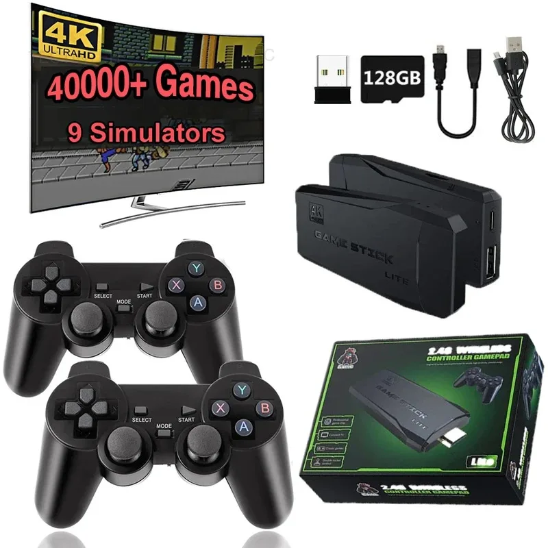

M8 Game Console Built-in 20000 + 64GB Two-person Wireless Controller 2.4G Stick 4K HD PS1 GBA Video Children's Christmas Gift