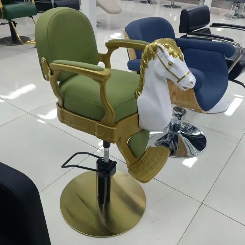 The new children's haircut chair cartoon Trojan horse seat can be lifted and lowered