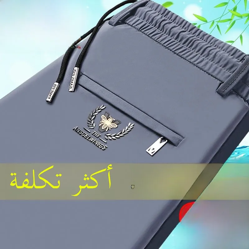 

Летние мужские повседневные брюки из ледяного шелка: свободные, прямые, тонкие, высокоэластичные, дышащие, для спорта и бизнеса