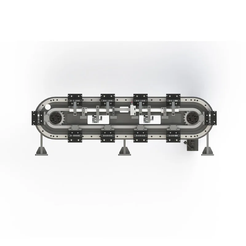 

Vertical elliptical baseplate structure chain link guide conveyor line automatic production