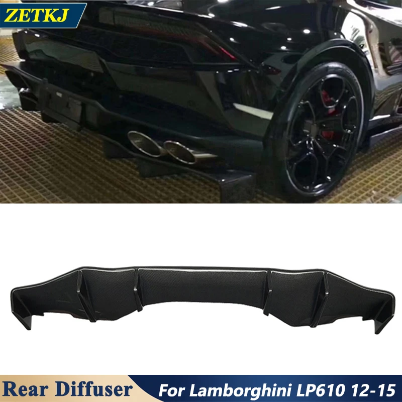 

DM Style Real Carbon Fiber Rear Bumper Shovel Chin Lip Diffuser Car Body Modification Kit For Lamborghini LP610 Car Tuning