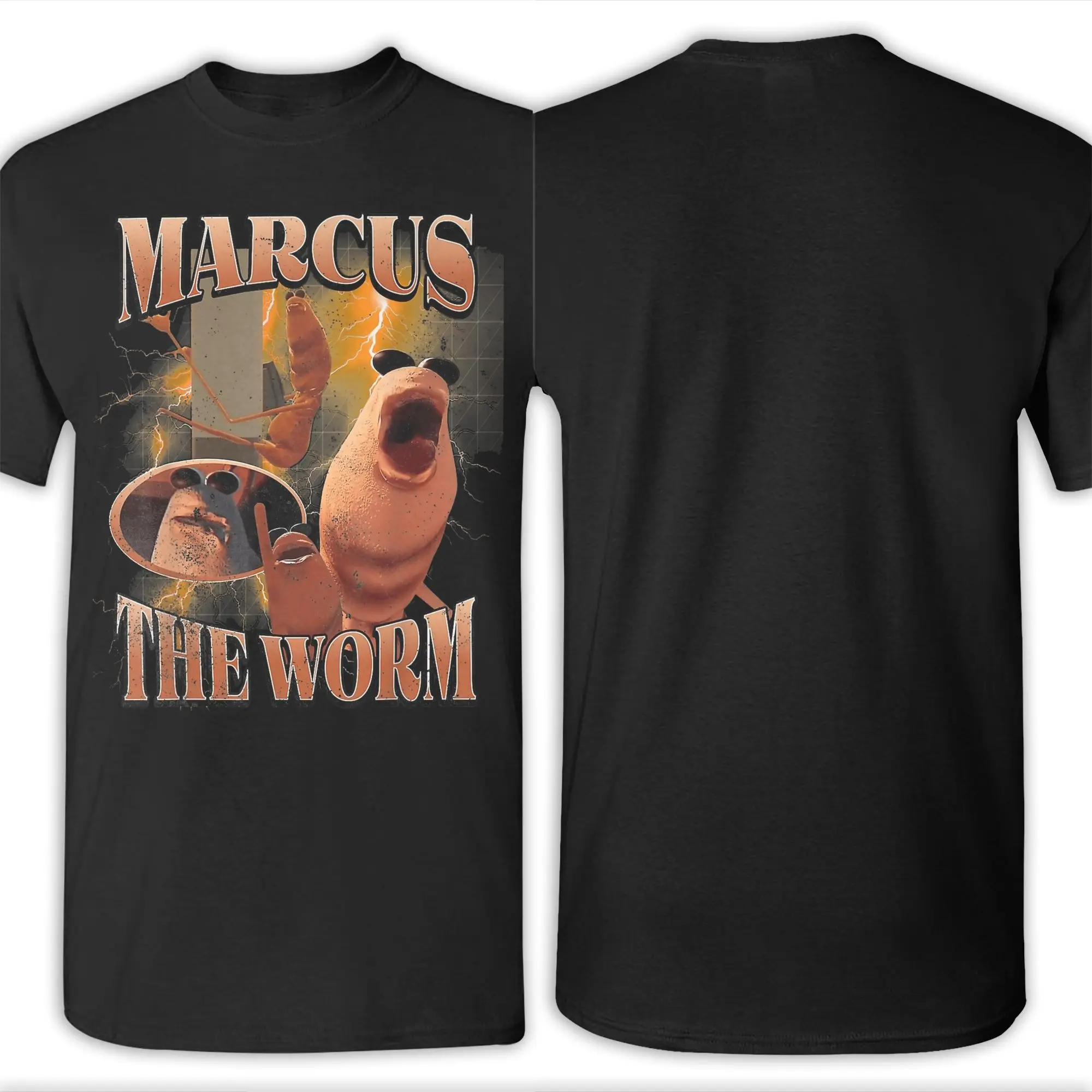 رجل إمرأة مضحك روبرت مساعدة ماركوس الدودة تي شيرت القطن الخالص الجرافيك المطبوعة تي شيرت الملابس وتتسابق