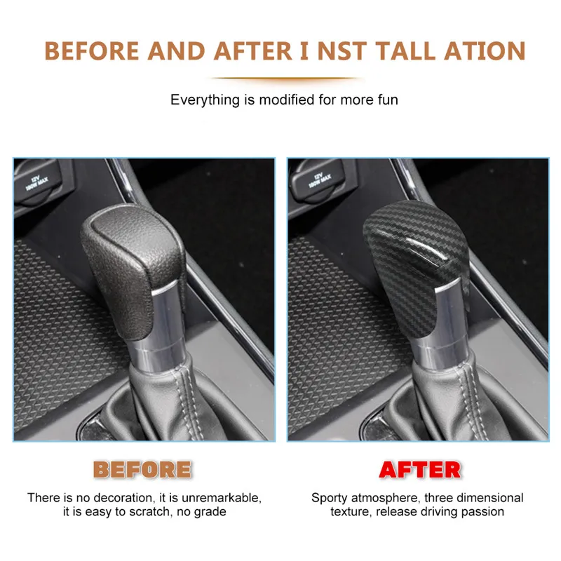Abs Composiet Koolstofvezelstickers Voor Honda Accord 10e 2018 2019 Auto-Interieuraccessoires Versnellingspook Knop Hoofddeksel