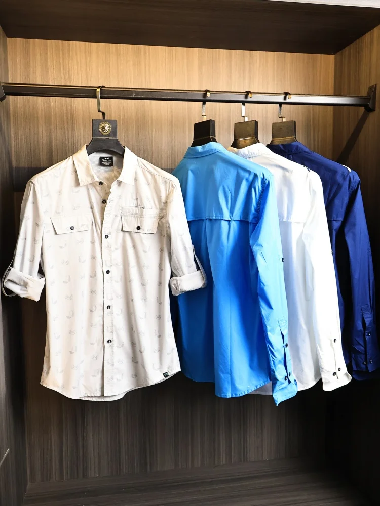 Men's Long Sleeve Shirt Breathable Mesh Lightweight Spring Summer Fashion Urban Style Standard Fit Button up Sun Protection