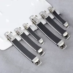 10pcs Black Leather Cover Snap Blank Hair Clips French Barrette Alligator for DIY Clip Craft Bows Jewelry Making Accessories