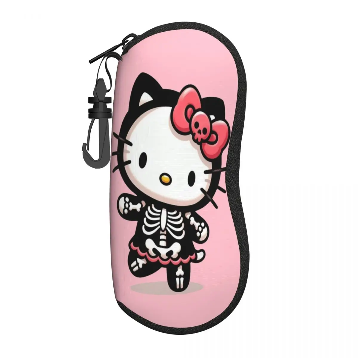

Пользовательские солнцезащитные очки Hello Kitty со скелетом, мягкий чехол, неопреновый чехол на молнии, чехол для очков, защитная коробка на заказ для очков