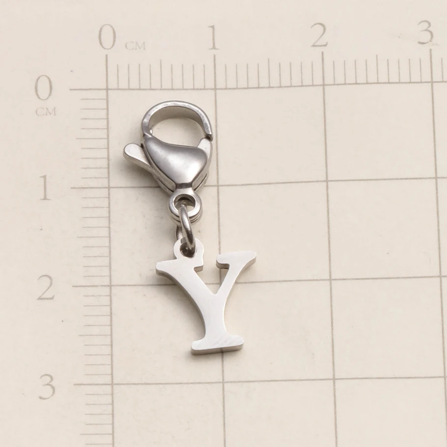 A-Z Alphabet-Schlüsselanhänger mit Karabinerverschluss, Edelstahl-Initialen-Anhänger, Schmuck für DIY-Rucksack, Handtasche, Personalisierte Geschenke – Detail 27