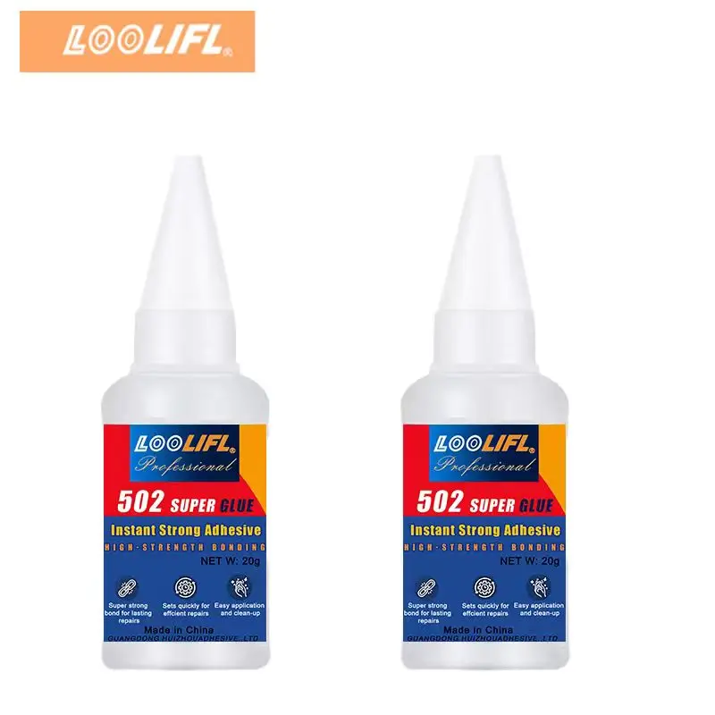 LOOLIFL 20 ml de pegamento instantáneo de cianoacrilato, adhesivo fuerte, líquido para manualidades, joyería, zapatos, secado súper rápido, transparente, superpegamento 502, pegamento líquido de alta resistencia