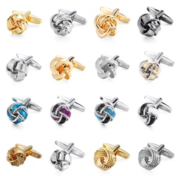 Men's French shirt cufflinks copper material Weaving ball design with knots fashionable French cuffbutton Wedding jewelry