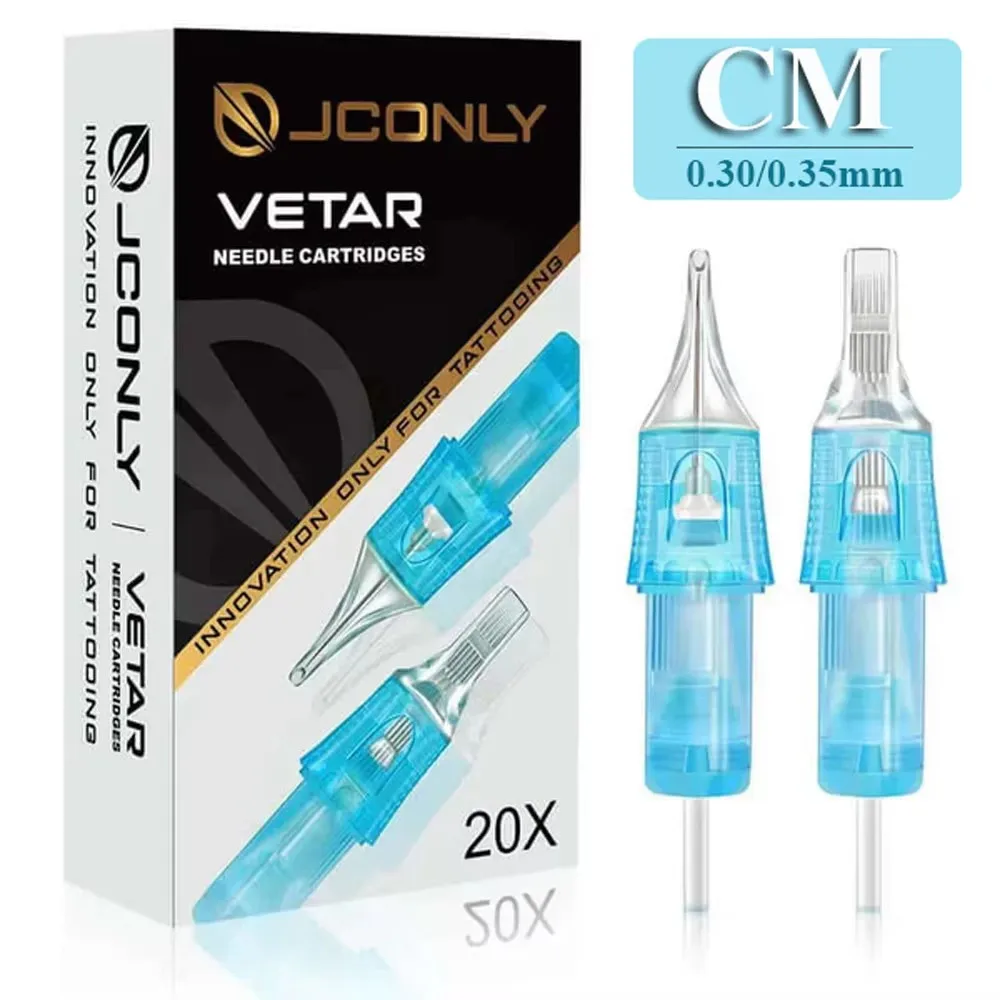 

JCONLY VETAR Tattoo Cartridge Needles CM Size Disposable Sterilized Tattoo Needle for Cartridge Machine Pen 20pcs/Box