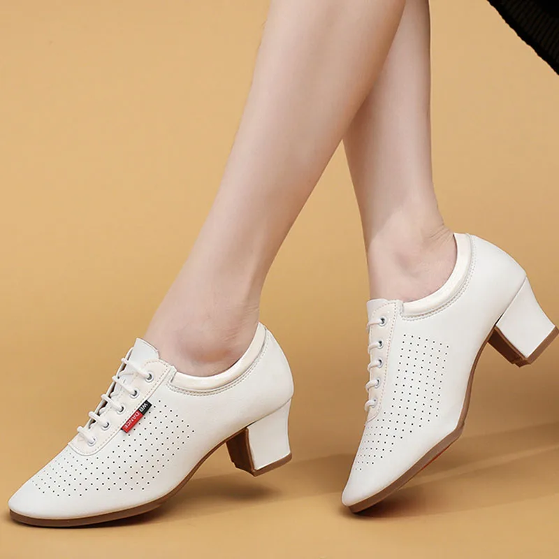 New Latin Dance Shoes For Women Teacher's Shoe Girls Ladies Leather Ballroom Waltz Tango Dance Shoes Sneakers Ballroom Shoe ﻿