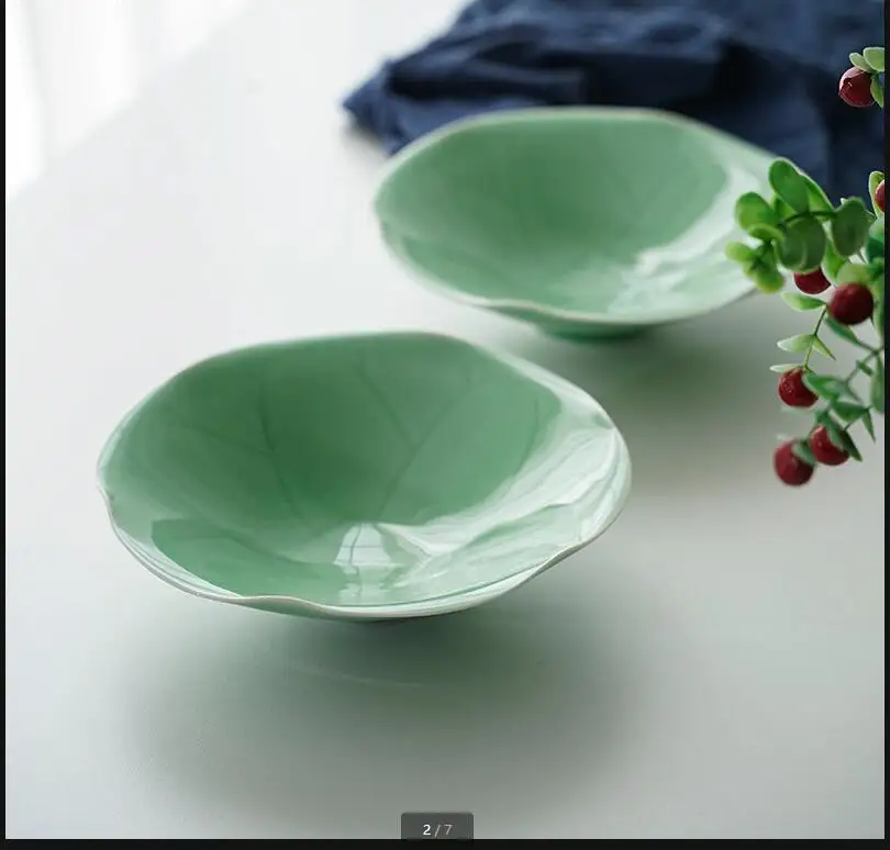 

Керамическая тарелка в виде листьев, тарелки для супа в западном стиле, миска для фруктового салата, миски для десерта с лапшой, сервировочное блюдо