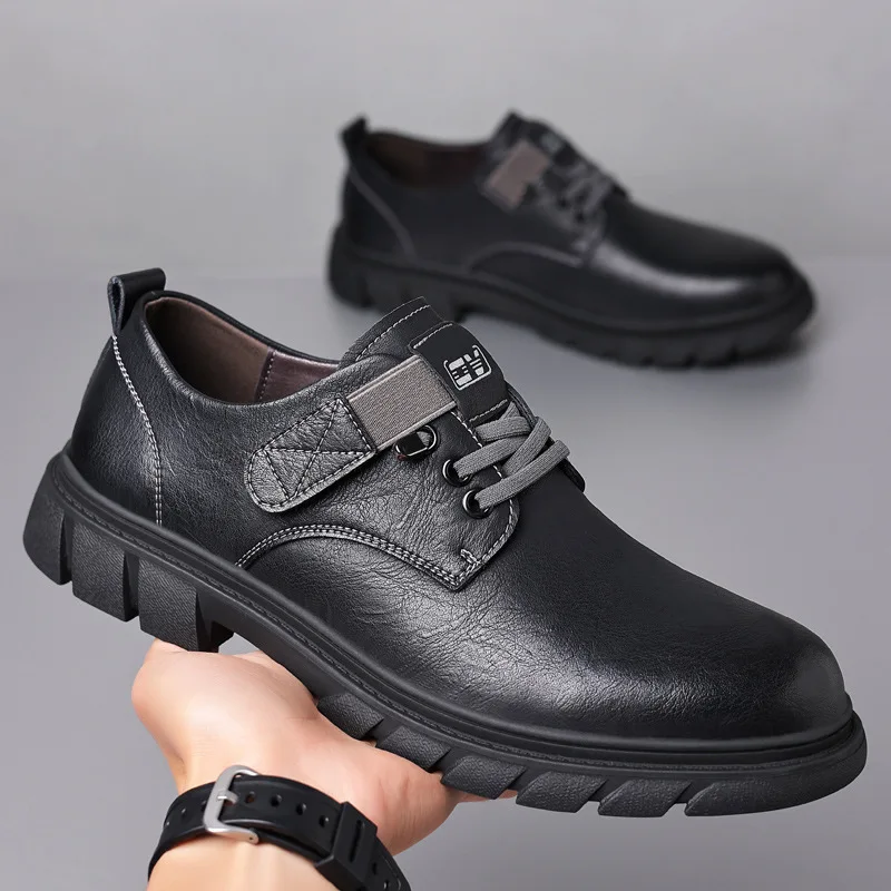 2024 Men Casual Shoe Business Leather Shoes for Men Trendy Fashionable Men Shoes Retro Versatile Board Shoes Zapato Para Hombre