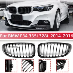 Glossy Black Single Line Front Kidney Hood Grille Racing Grille For BMW F34 335i 328i 2014 2015 2016 2017 Front Grille