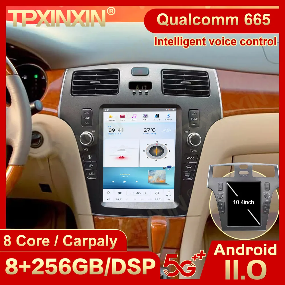 Carplay 2 Din Android 11 Tesl- Screen Multimedia Stereo For Lexus ES 2005 2006 2007 2008 2009 GPS Navi Radio Player Head Unit