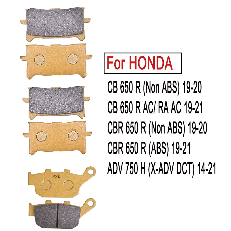 

650CC Motorcycle Front Rear Brake Pad For HONDA CB650R CBR650R 2019-2020 ADV750H 2014-2021 CB650 CBR650 650R