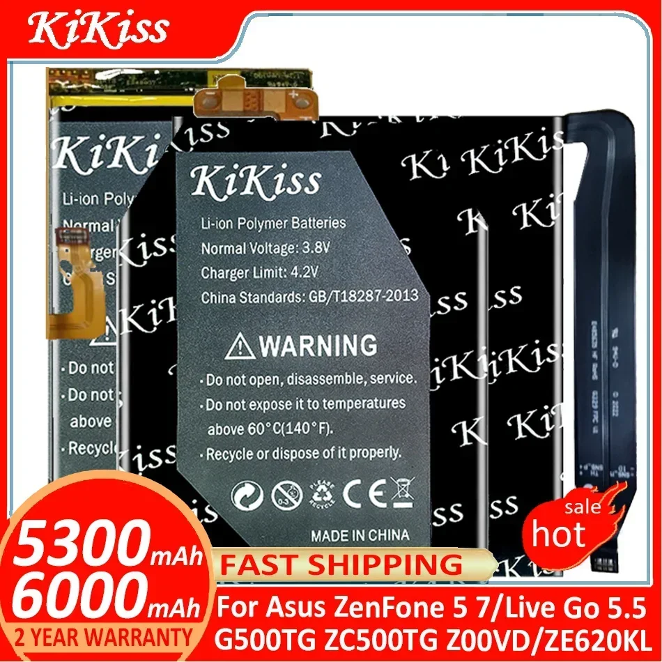 

Аккумулятор KiKiss для Asus ZenFone 5 7 ZenFone5 ZenFone7/Live Go 5,5 дюйма G500TG ZC500TG Z00VD/ZE620KL, аккумулятор + номер отслеживания
