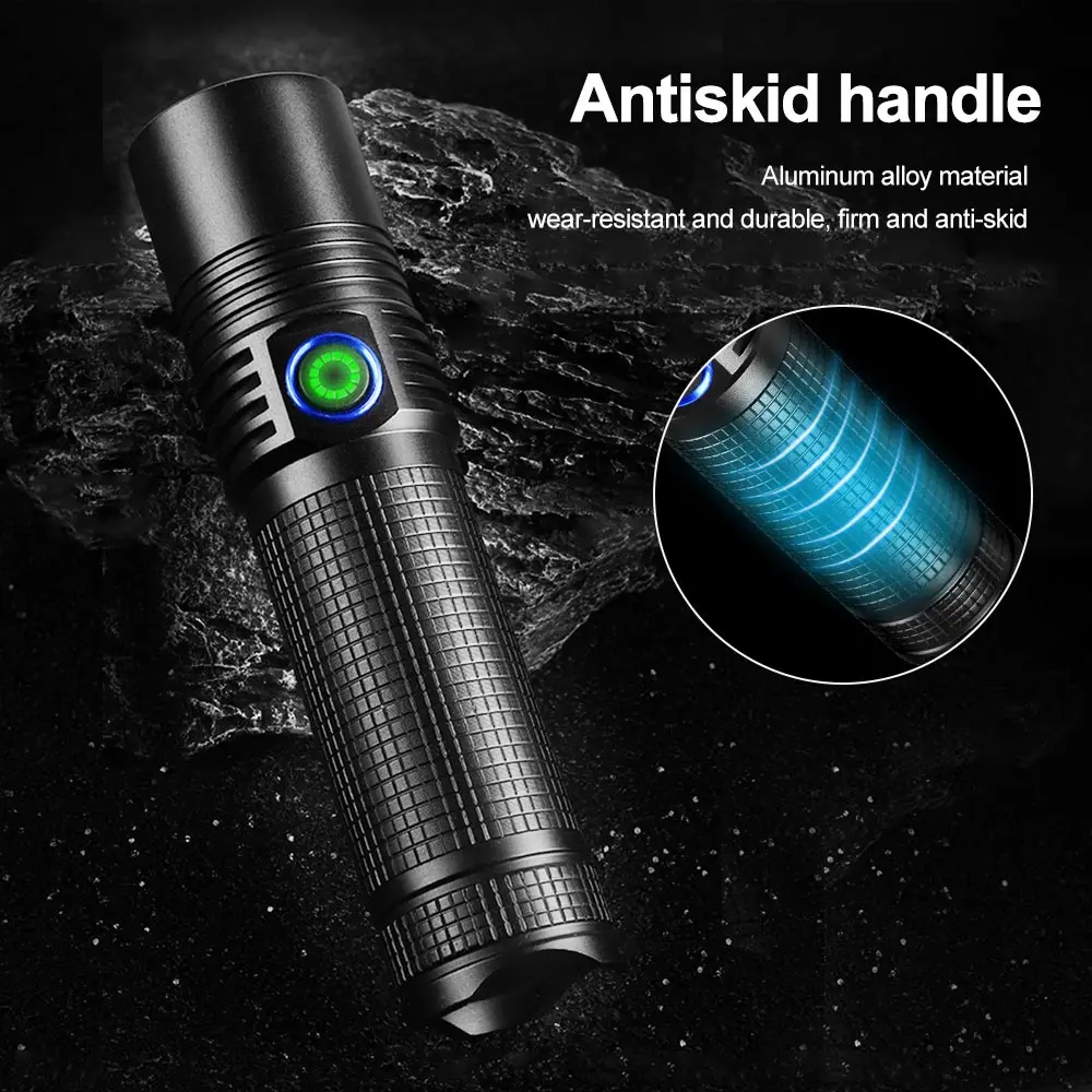 395nm UV Lights Tactical LED Black Light Flashlight Rechargeable 18650 Torch