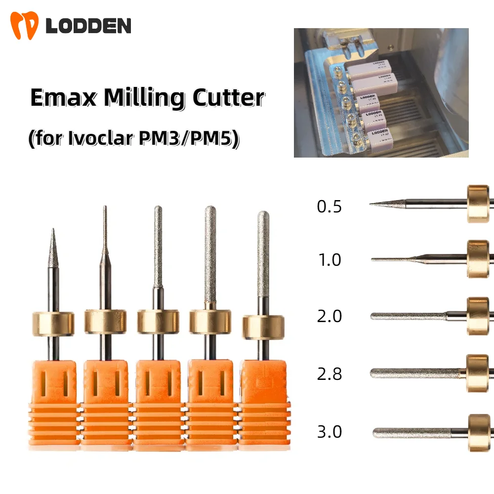 

Dental Milling Cutters For Ivoclar PM3/PM5 Lithium Disilicate Grinding D3 Shank CAD CAM Grinding Drills Lab Materials
