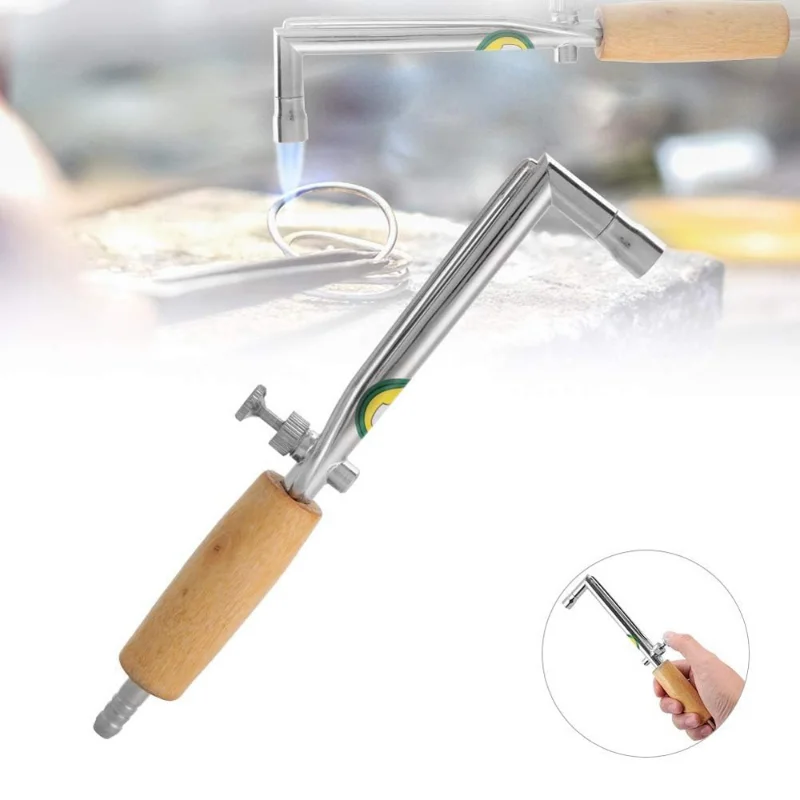 Adjustable Flame Gas Welding Gun with Wooden Handle, Welding Tool for Jewelry Making, Jewelry Processing Tool and Equipment